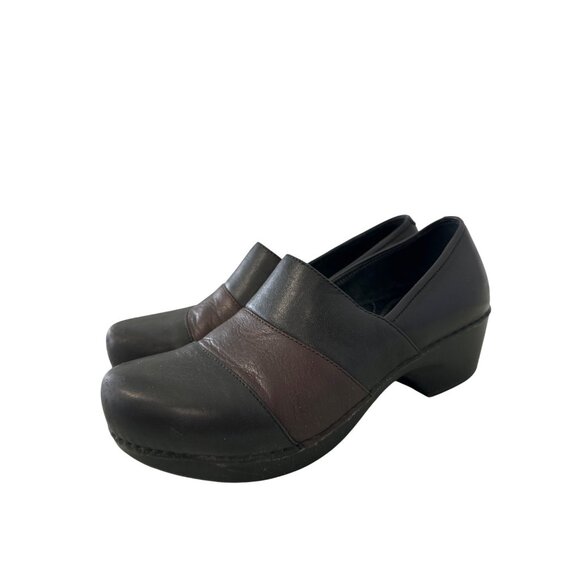 Dansko Tenley Slip On Clog Size 40 Round Toe Leather Black Career Professional - Picture 1 of 9